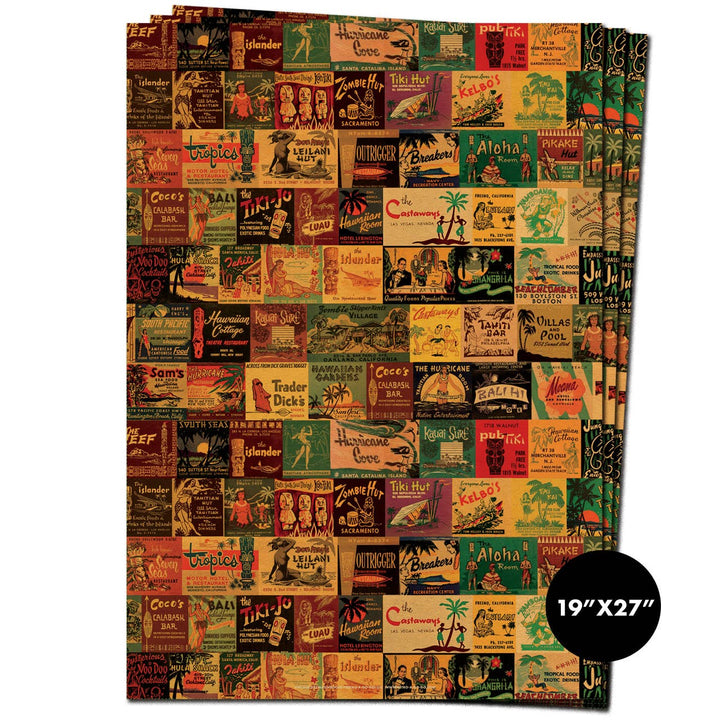 Tiki Matchbooks Gift Wrap Sheets