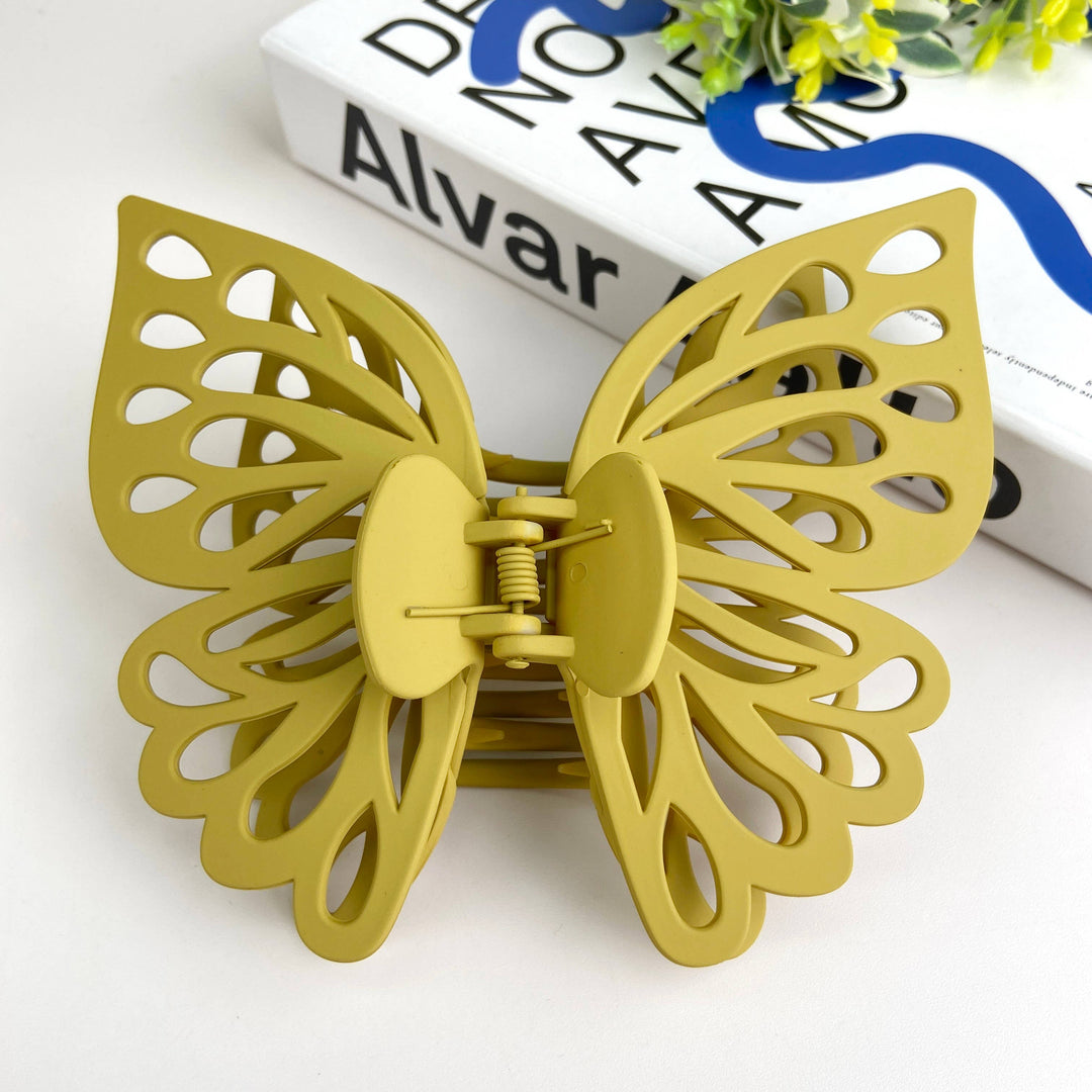 Double Layer Frosted Butterfly Hair Claw Clip