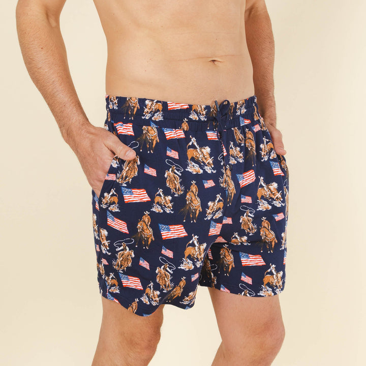 The Bootstraps & Chaps | Americana Cowboy Men’s Pajama Shorts