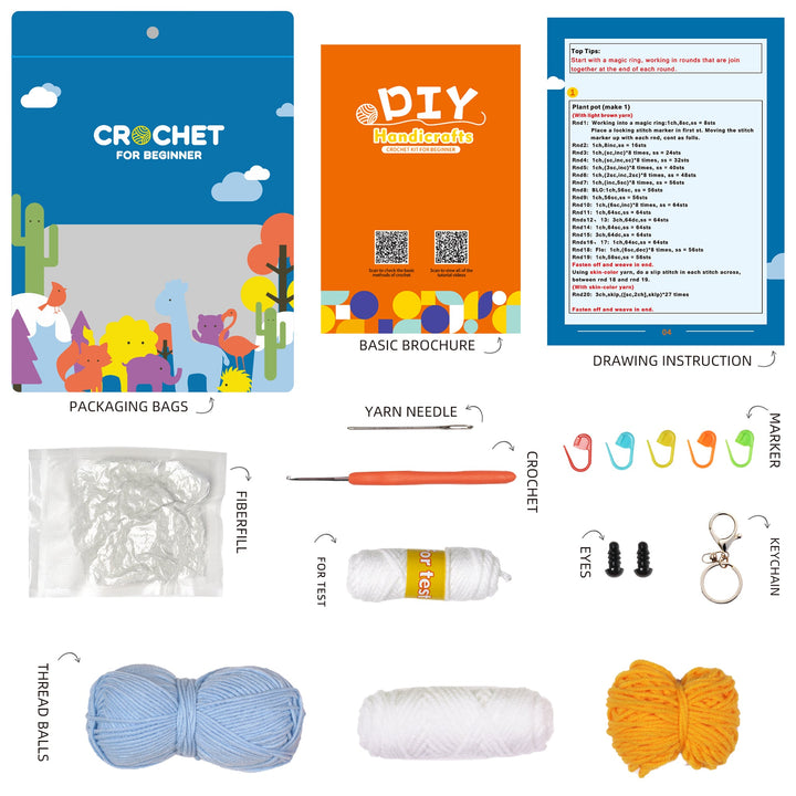 Blue Bird Amigurumi DIY Crochet Kit Wizardi F07N8-M57