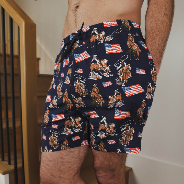 The Bootstraps & Chaps | Americana Cowboy Men’s Pajama Shorts