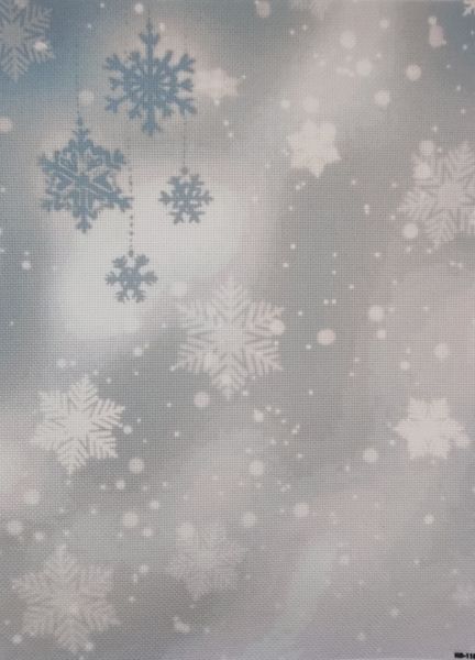 Winter Whispers Designer Printed AIDA Fabric. Canvas for embroidery with an applied background  KF-1187A