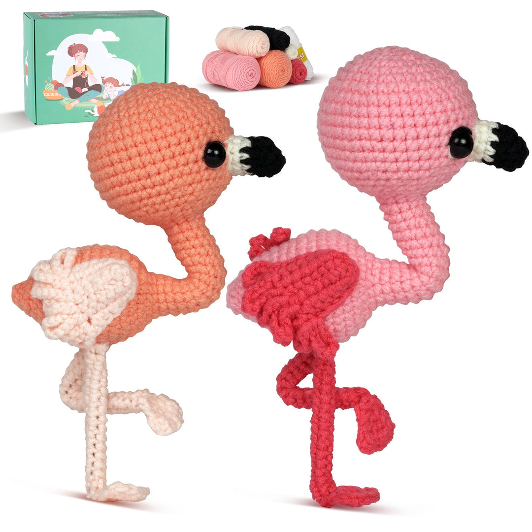 Flamingos Amigurumi DIY Crochet Kit Wizardi F07N8-M205