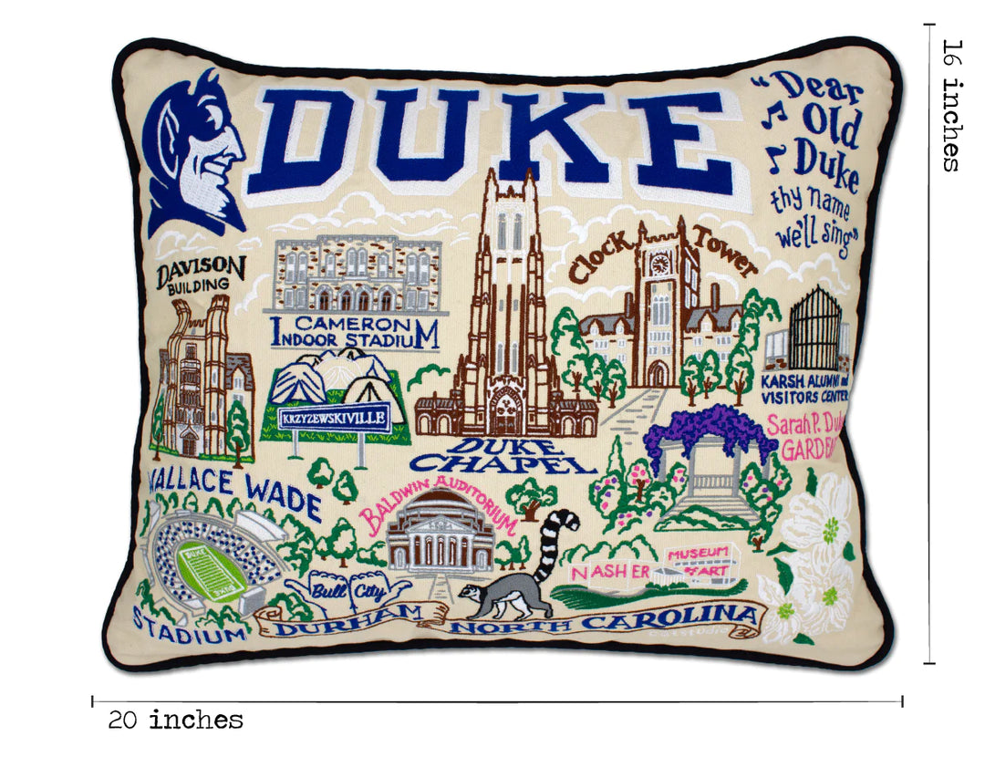 Duke University Collegiate Embroidered Pillow by CatStudio