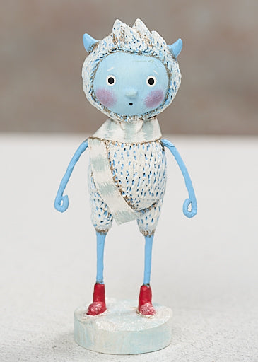 Freddie Yeti figurine by Lori Mitchell - 5.5 inch hand-painted poly resin Valentine's Day collectible