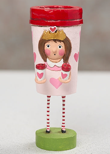 Whole Latte Love figurine by Lori Mitchell - 6.25 inch hand-painted poly resin Valentine's Day collectible