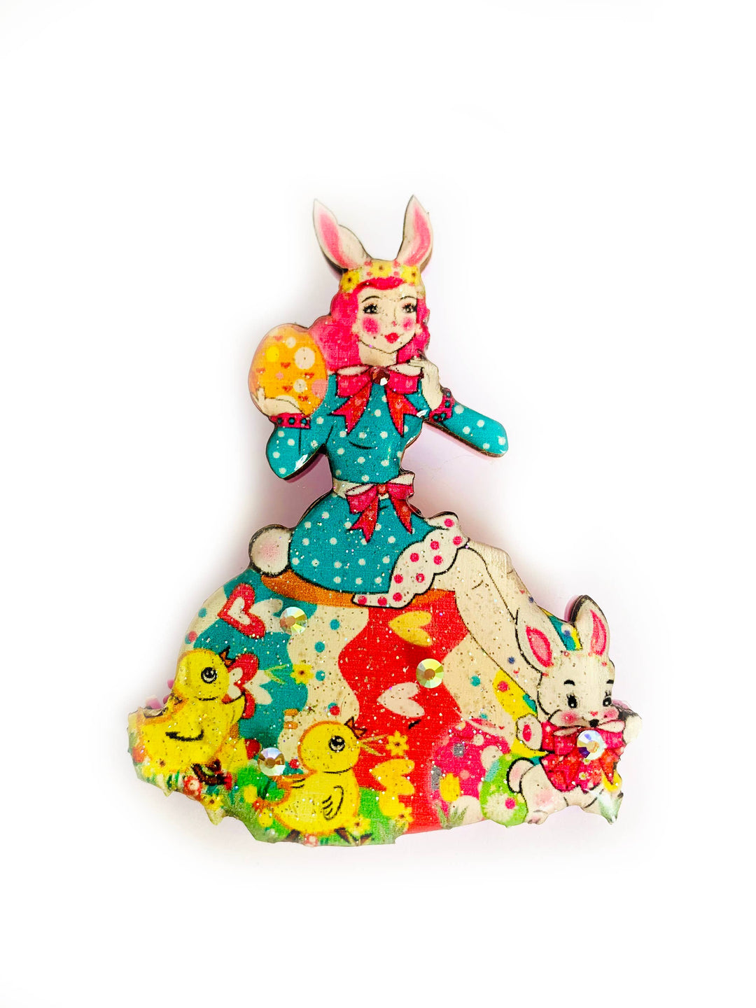 Easter Egg Girl & Friends Brooch