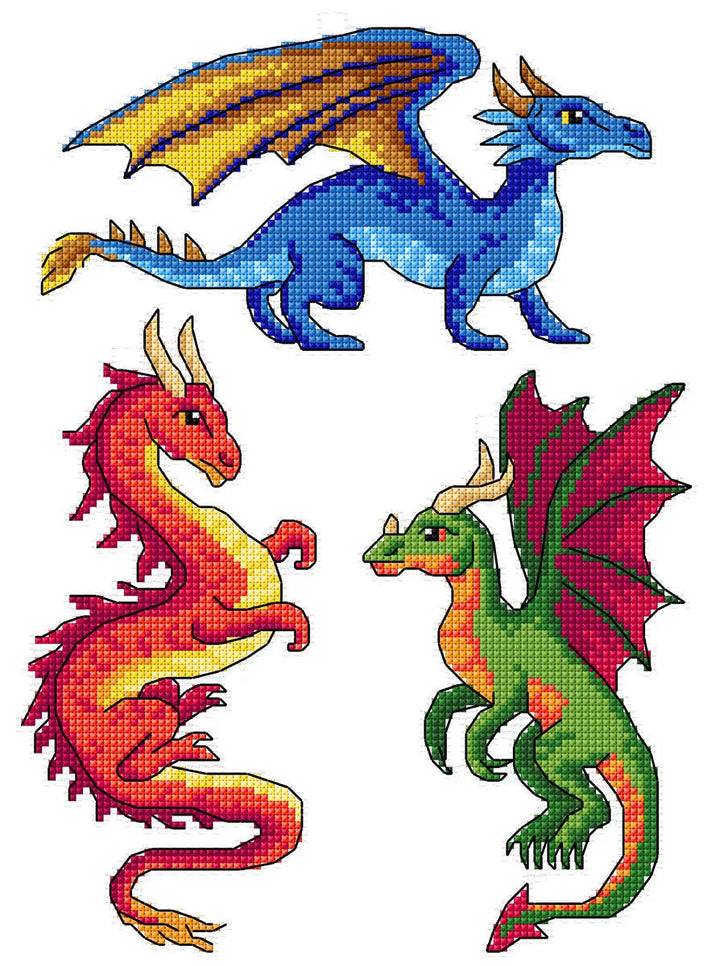 Dragons 181CS Counted cross stitch kit with plastic canvas