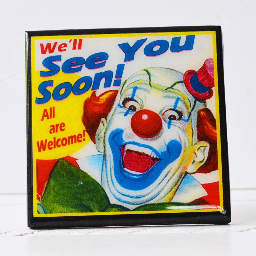 Creepy Clown Halloween Drink Coaster Set