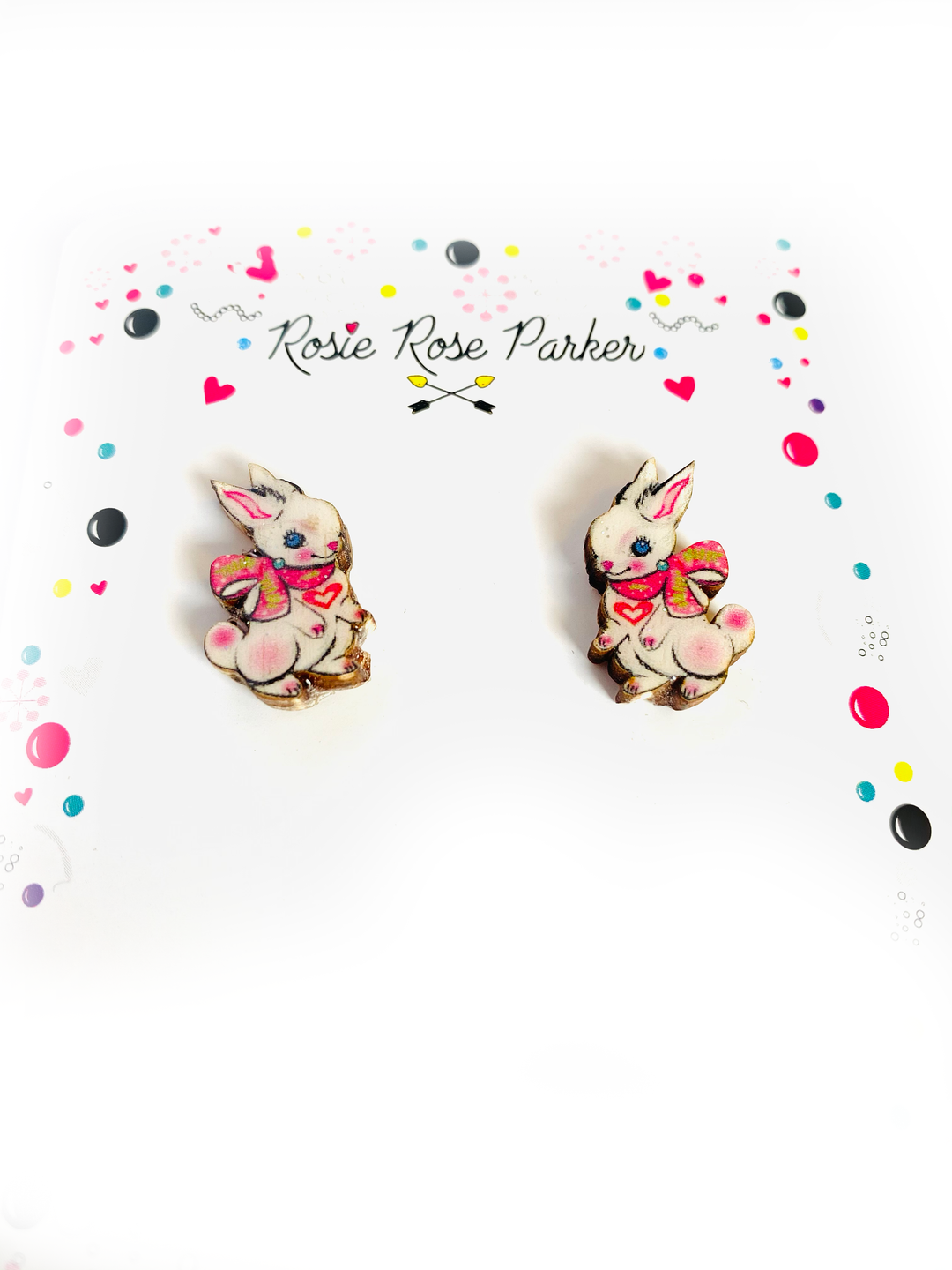 Rabbit Stud Earrings by Rosie Rose Parker