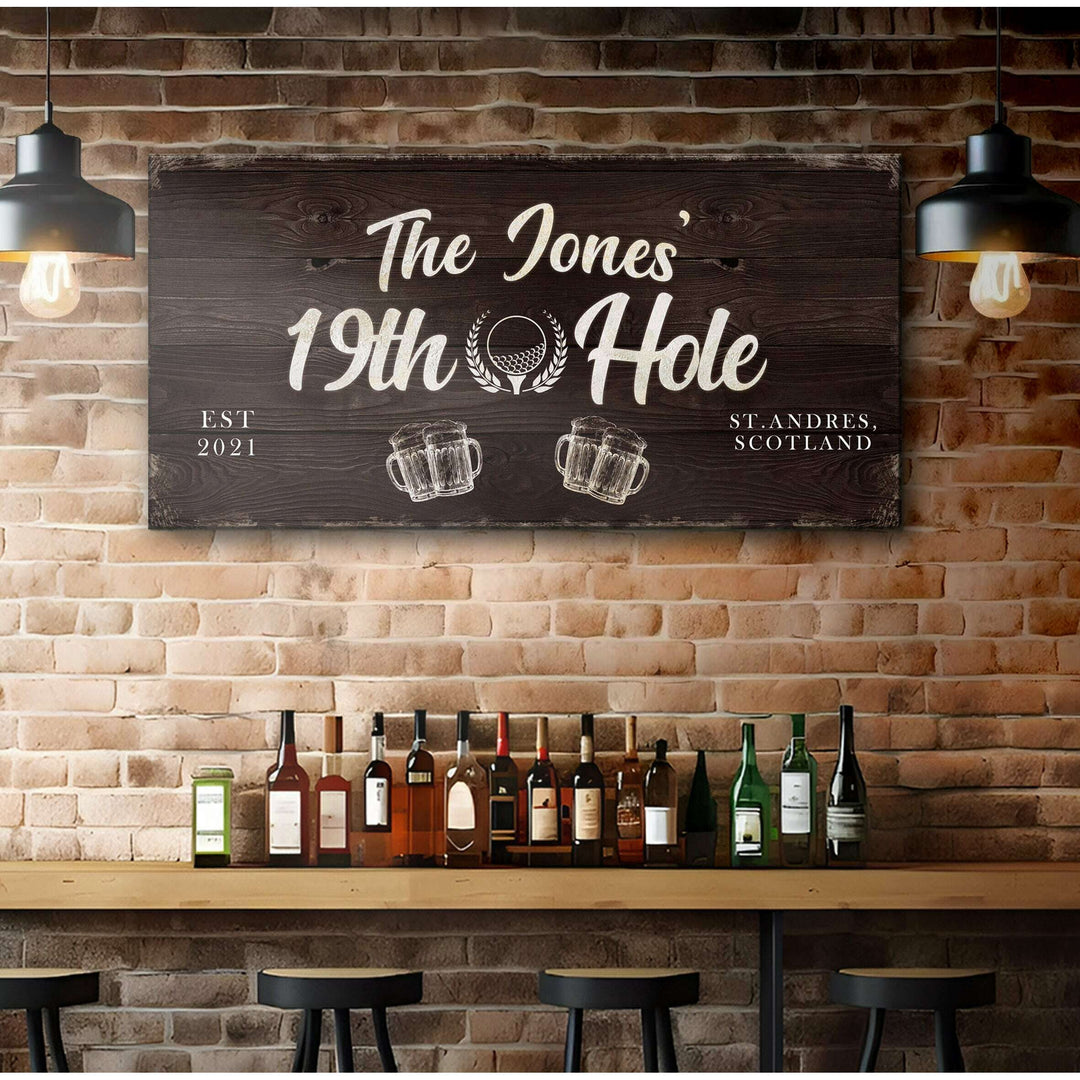 19th Hole Golf Personalized Sign II