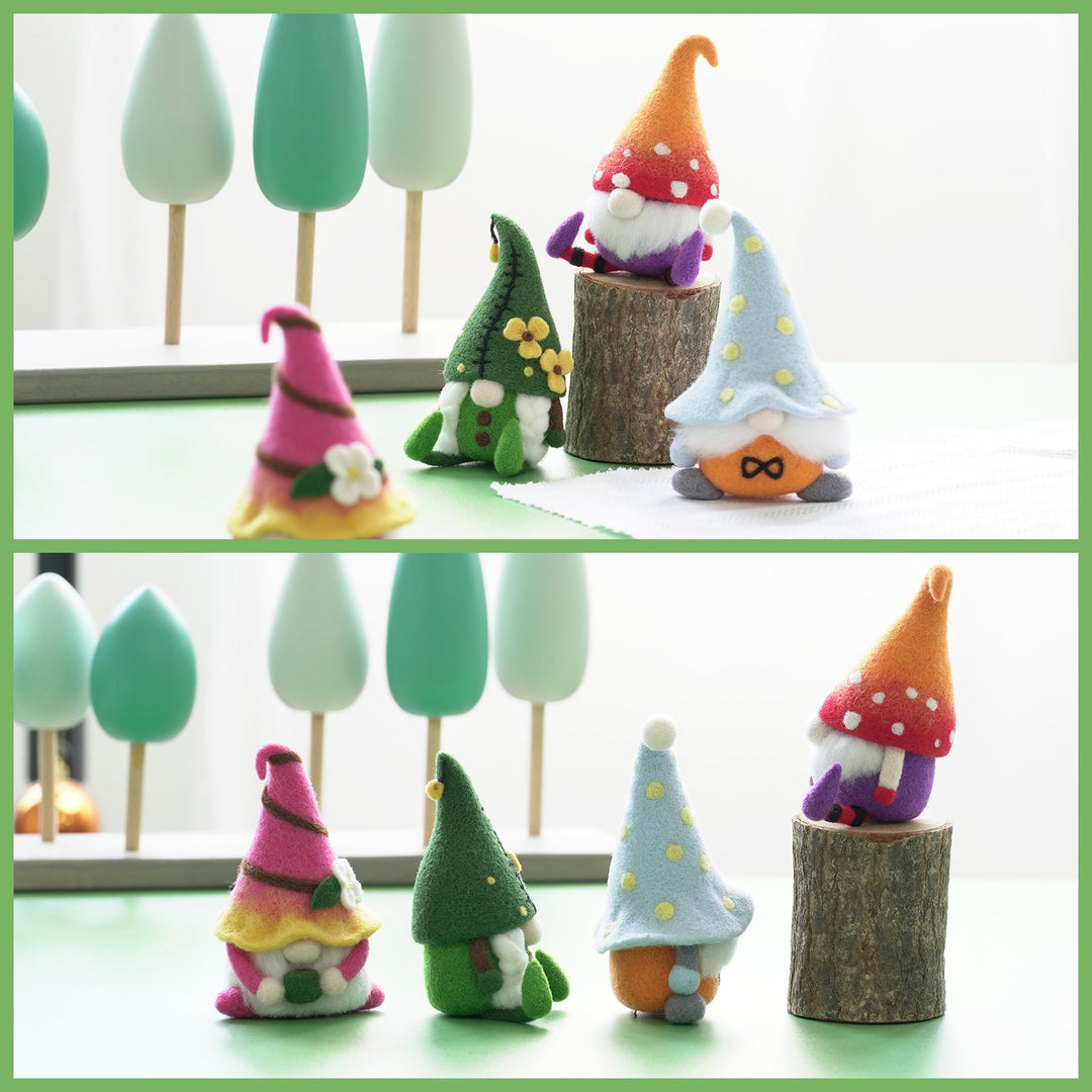 Gnomes Needle Felting Kit. Wizardi DIY Wool Craft F07N8-Z-01