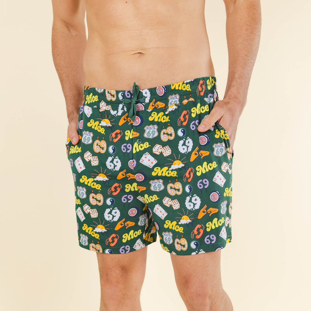 The Wine Dine & 69 | Route 69 Men’s Pajama Shorts