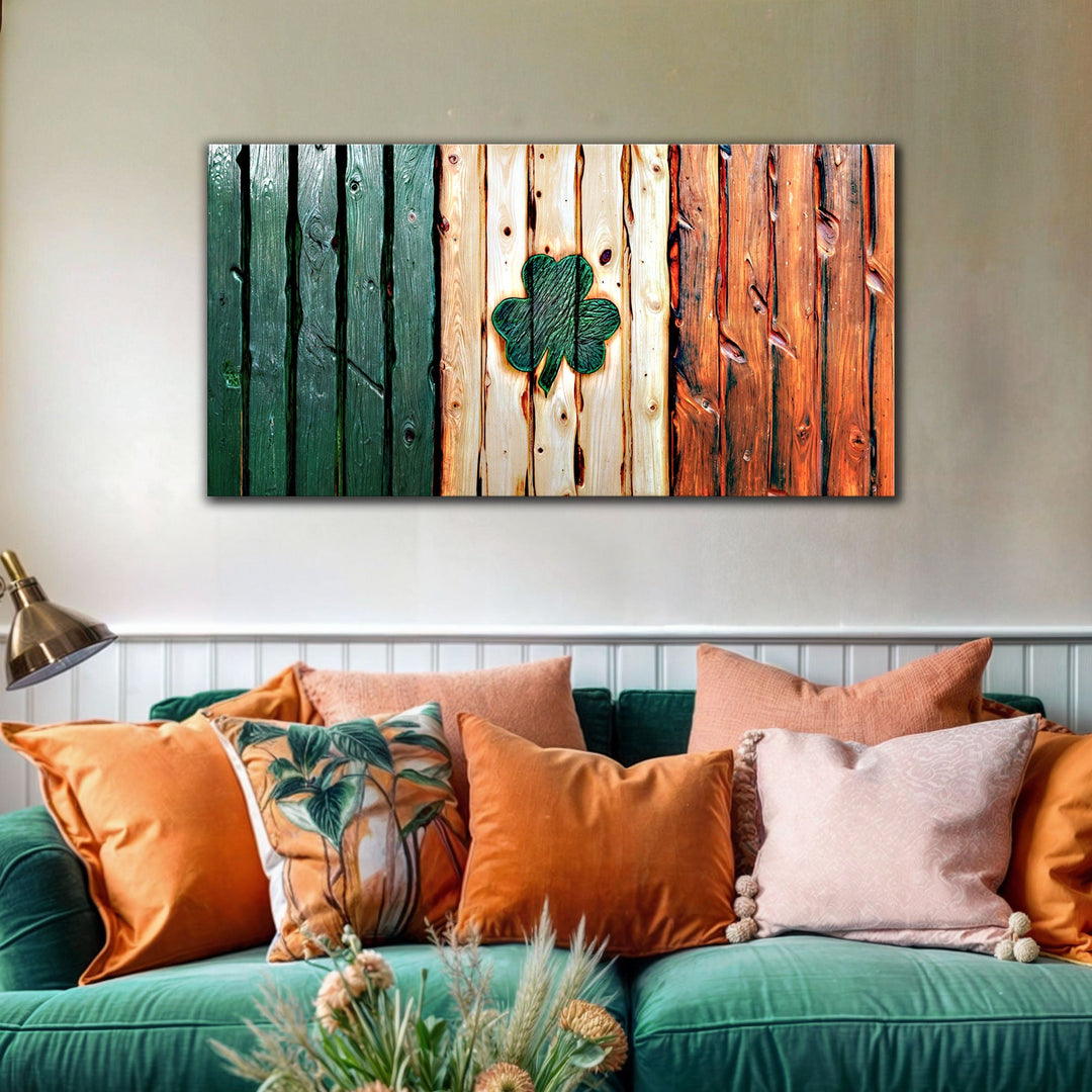 Irish Shamrock Glory Wooden Flag Wall Art