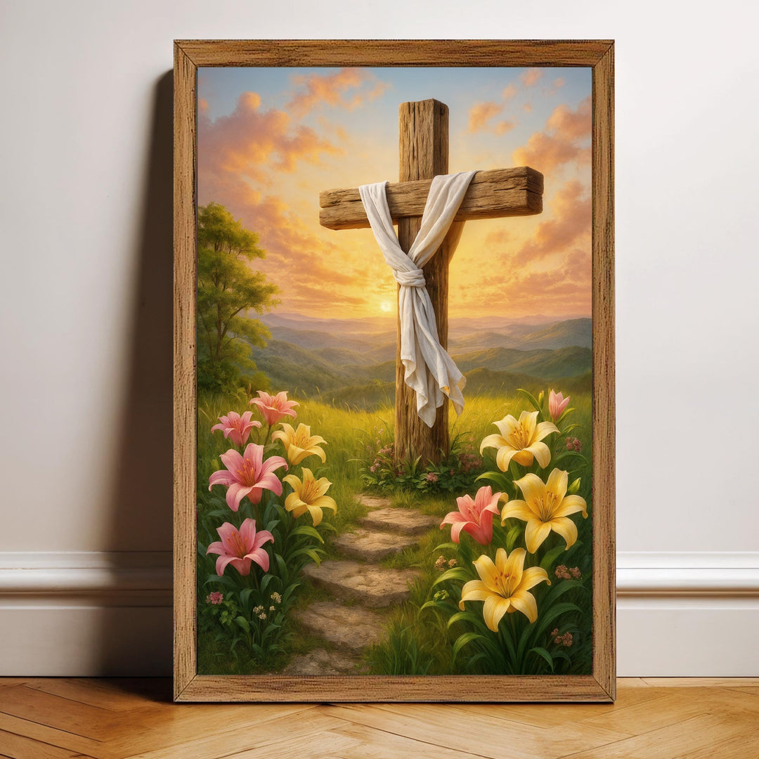 Cross and Flowers Faith Wall Art II