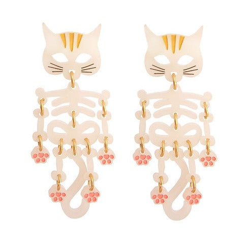 Skeleton Cat Earrings by Laliblue