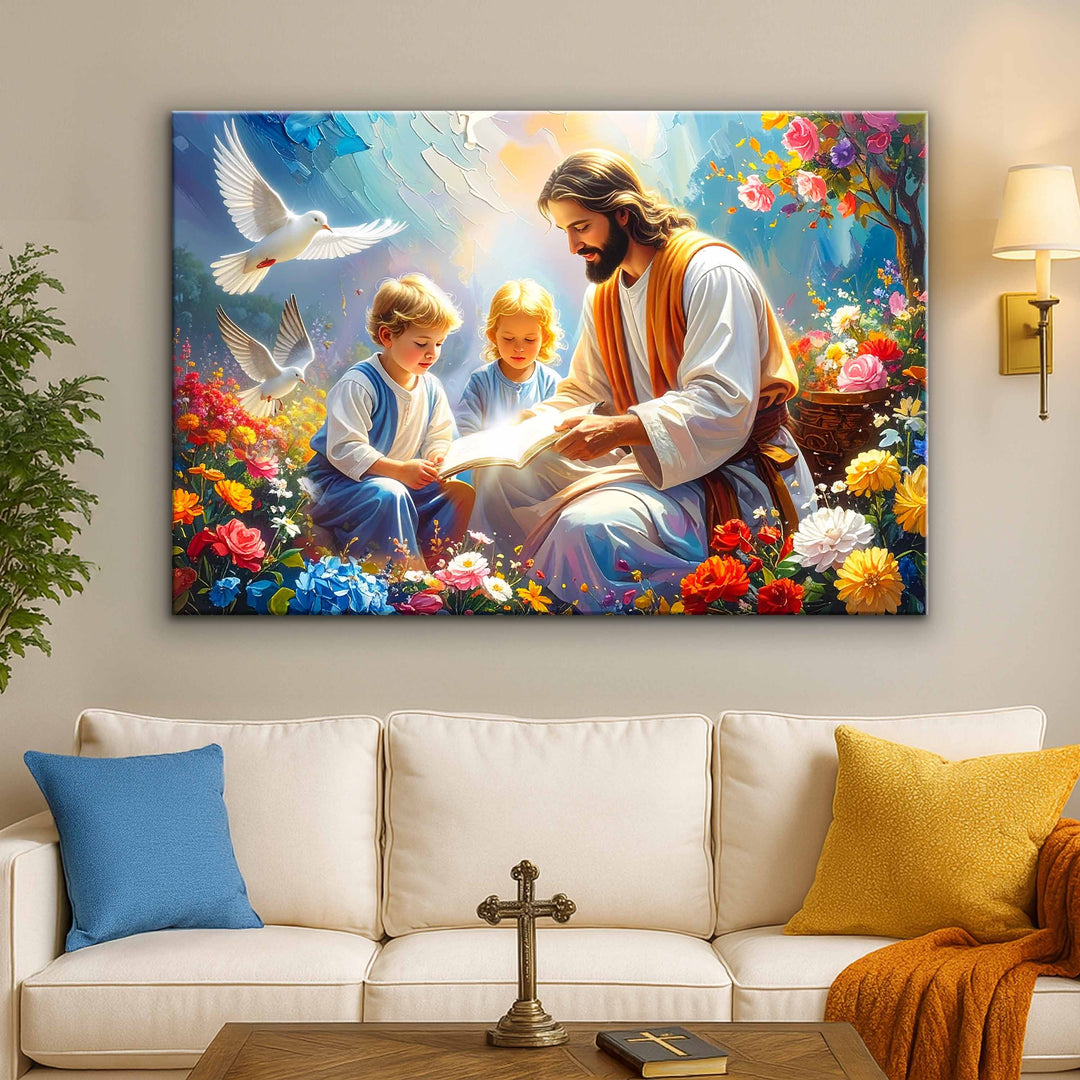 Jesus With Children Faith Wall Art IV