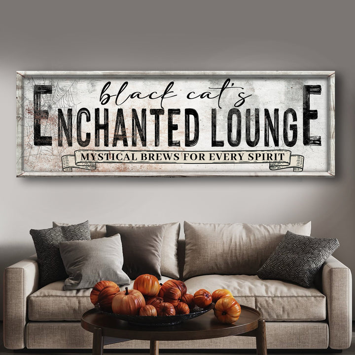 Black Cat's Enchanted Lounge Halloween Sign III