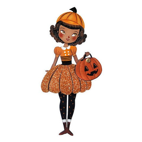 Pumpkin Woman Brooch by Laliblue