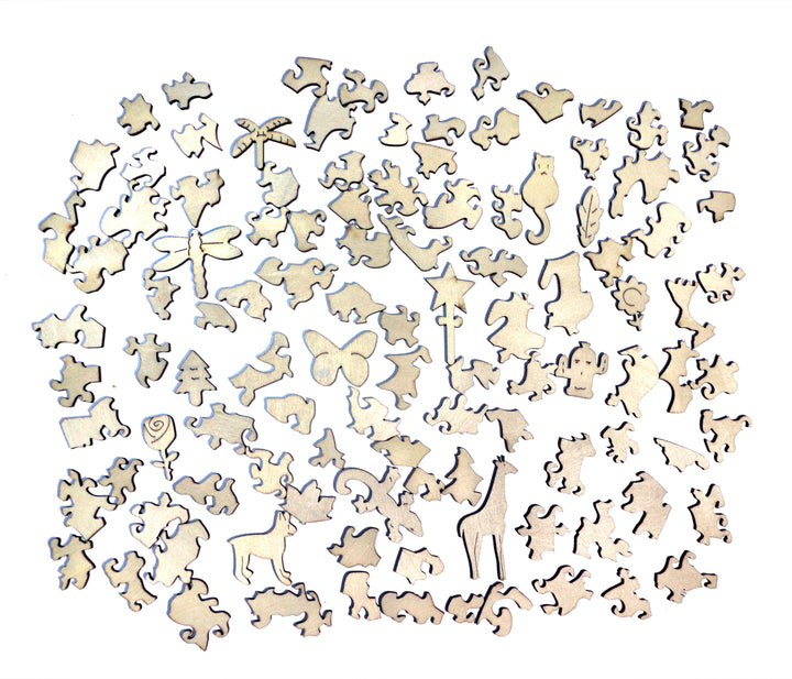 Flamingo in Leaves - Jigsaw Wooden Puzzle by Wizardi F07N9-27