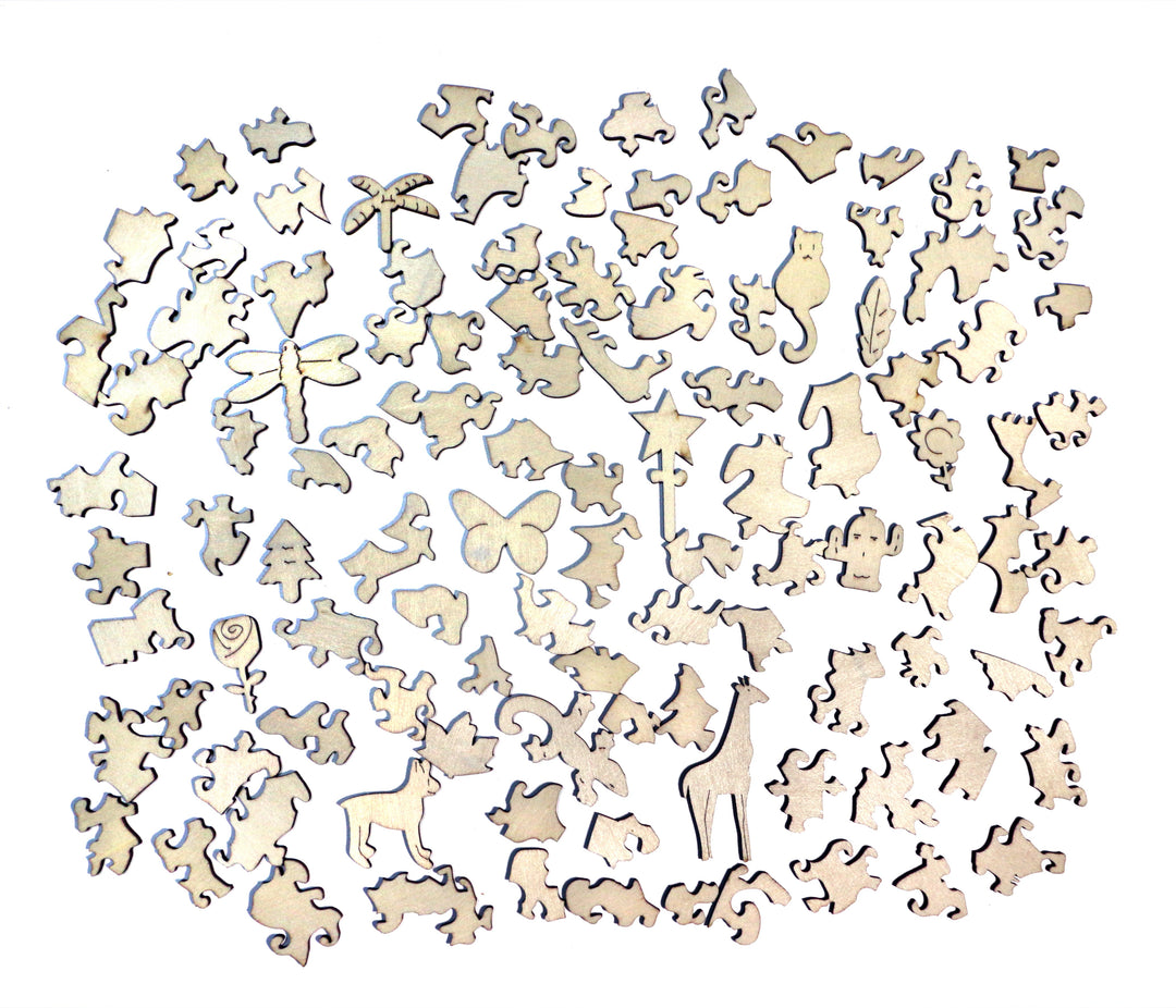 Starry Night after Van Gogh - Jigsaw Wooden Puzzle by Wizardi F07N9-1