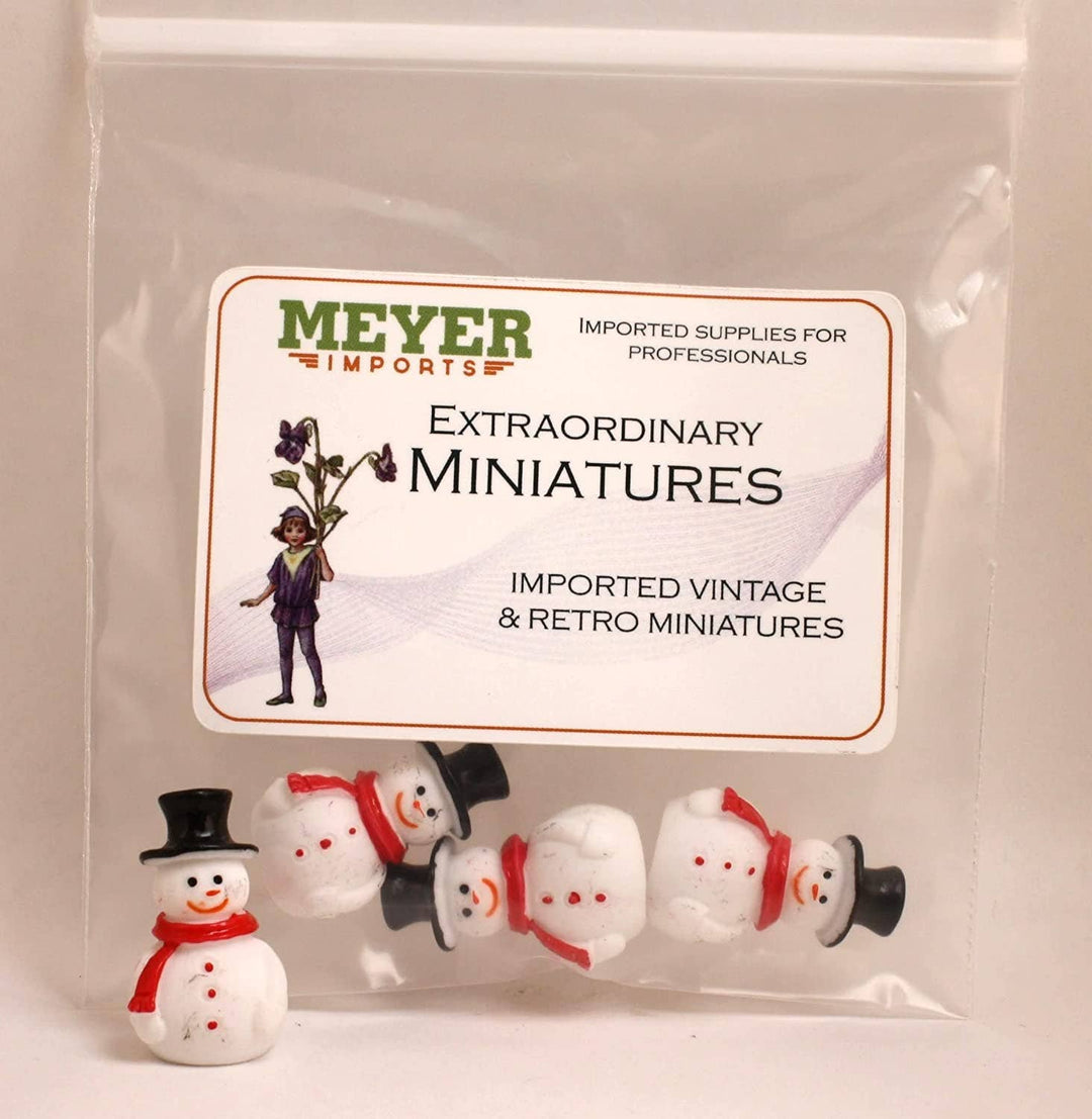 Retro Plastic Mini Snowman 1.25" - Set of 3