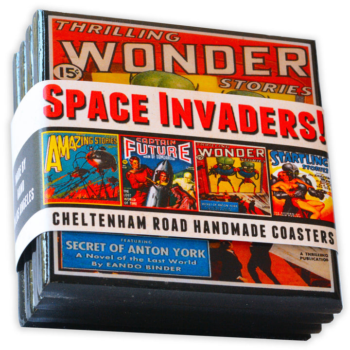 Space Invaders! Vintage Science Fiction Coaster Set