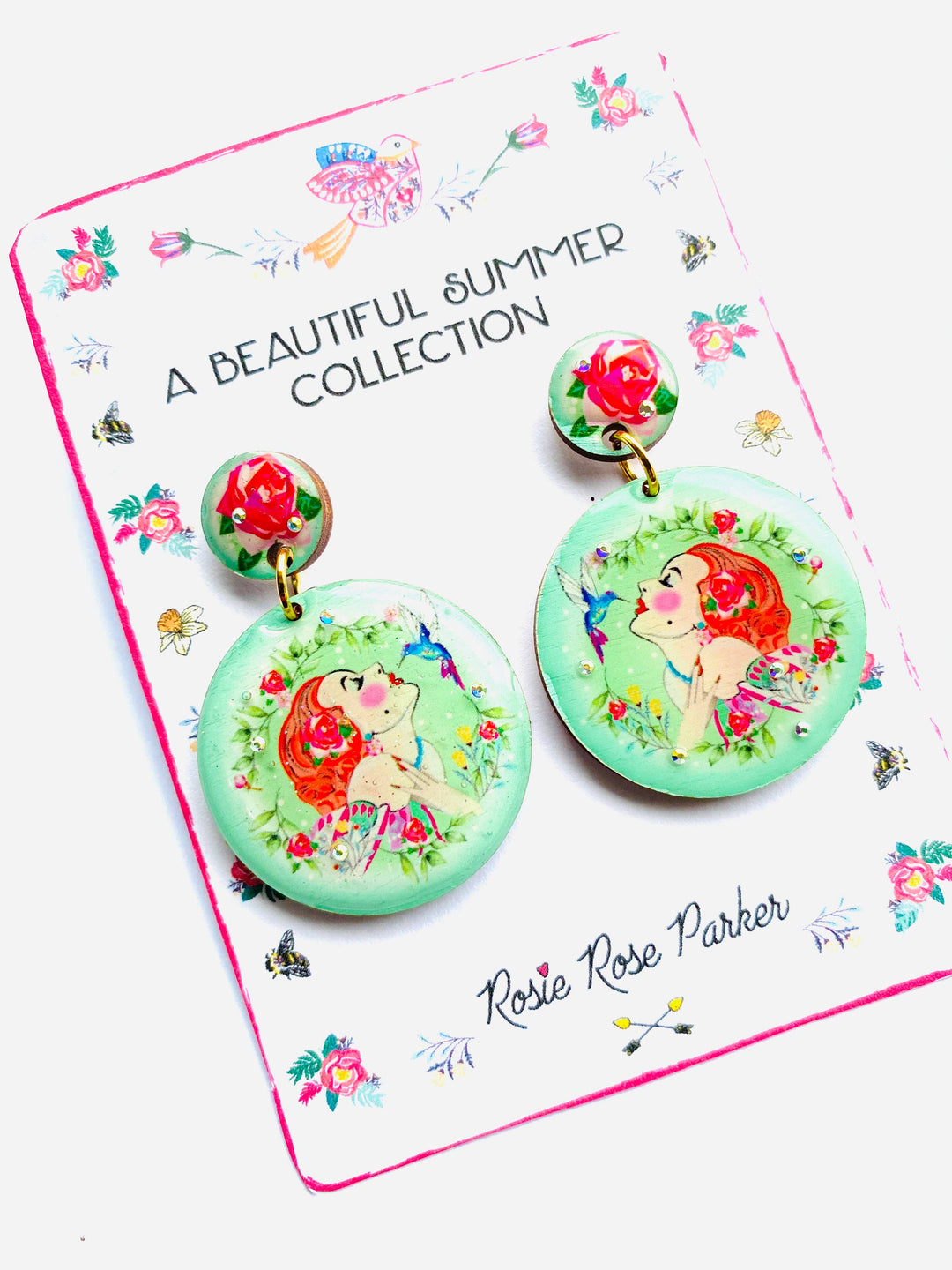 Lady and the Hummingbird Earrings by Rosie Rose Parker