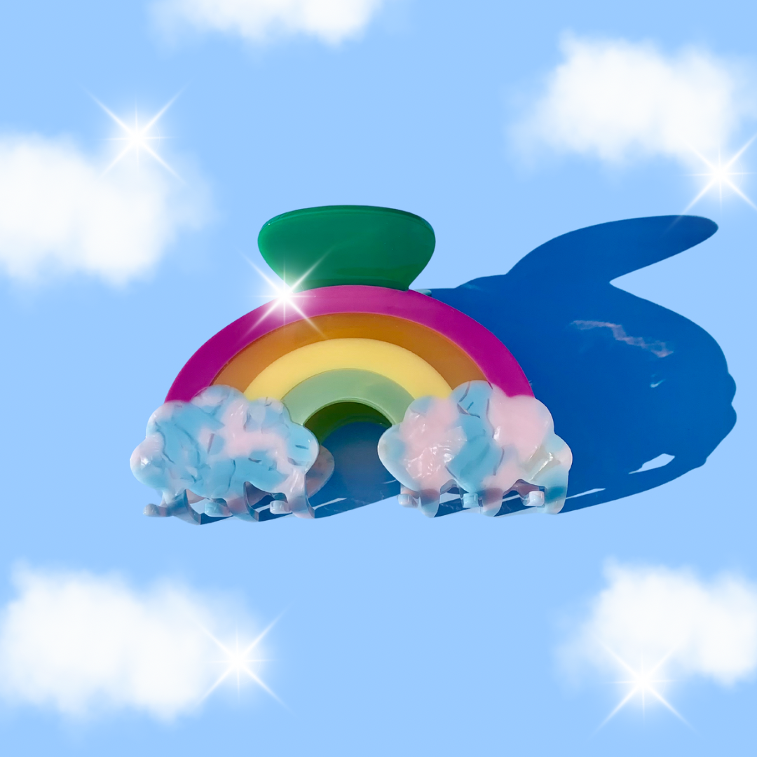Rainbow Acetate Hair Claw