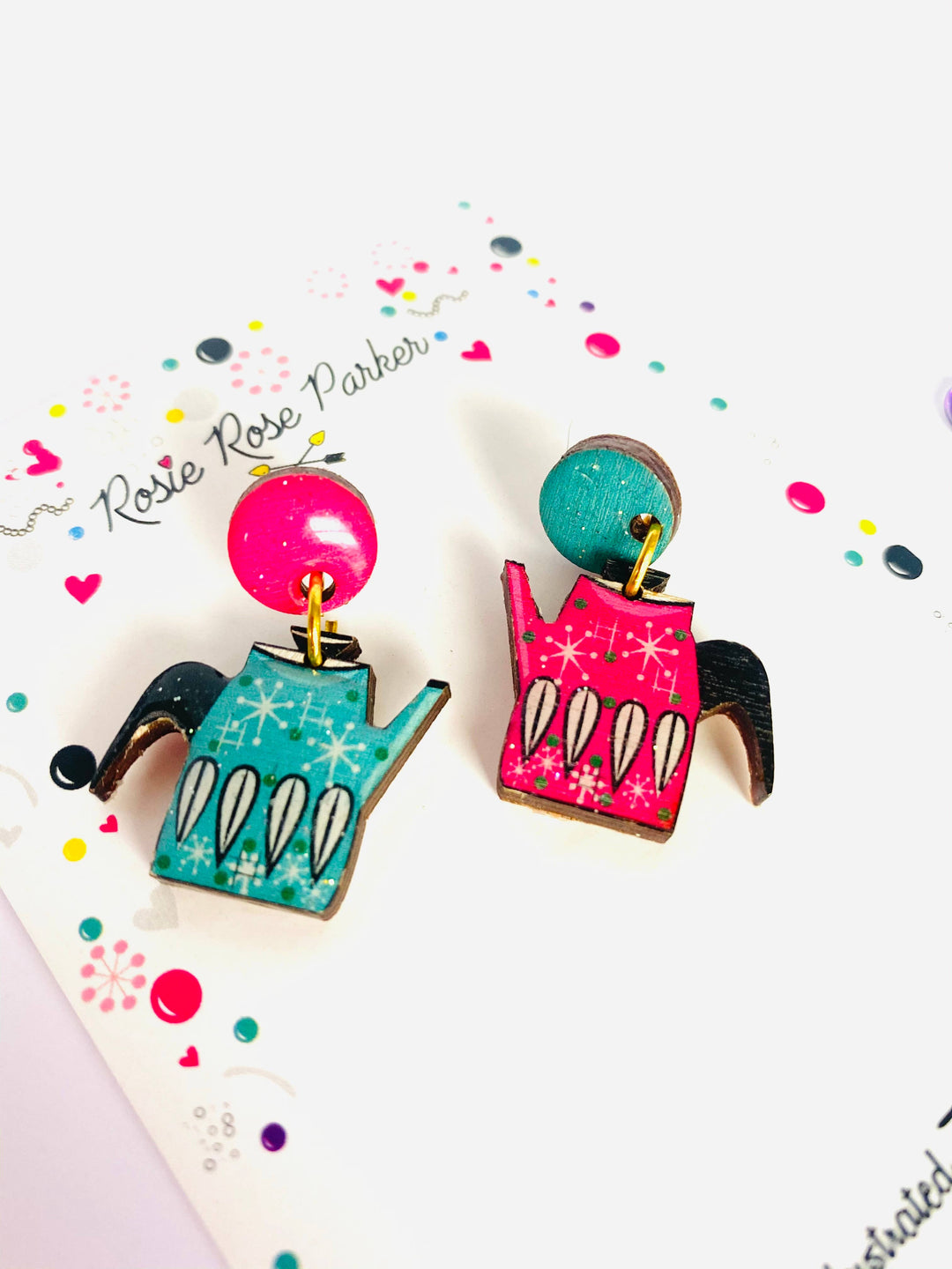 Vintage Teapot Earrings by Rosie Rose Parker