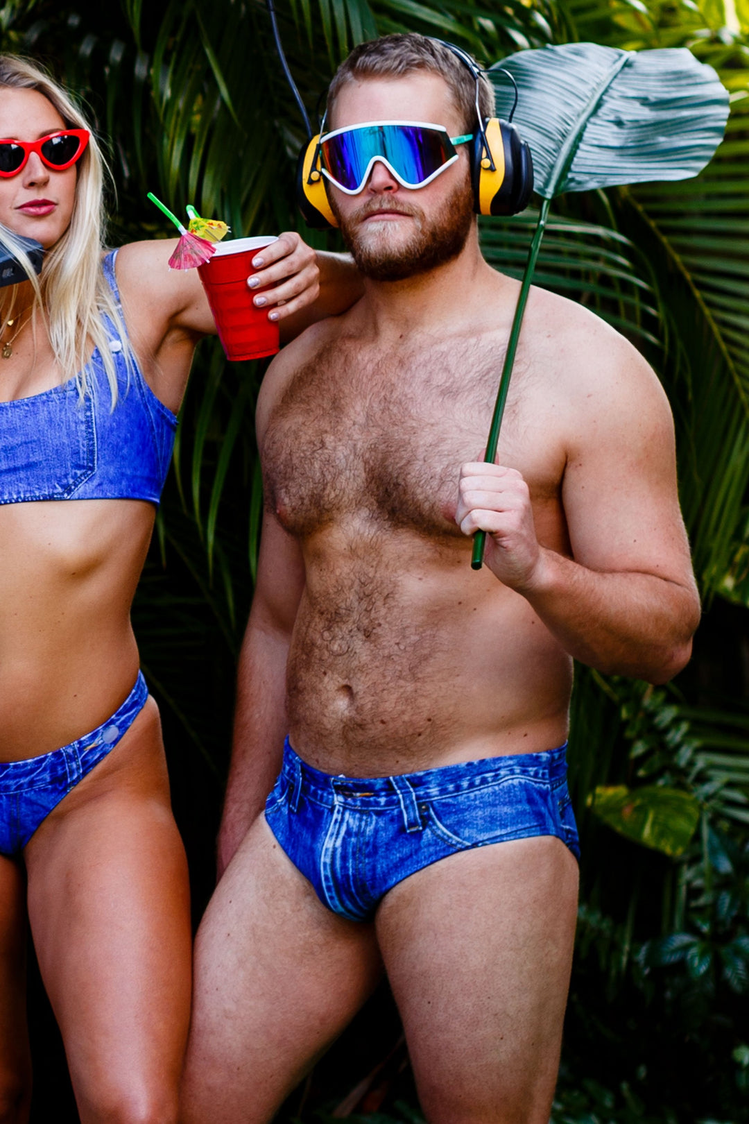 The Daytona Dong Sarong | Denim Print Swim Brief