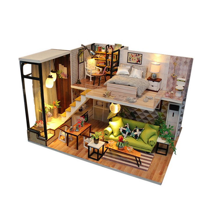 Miniature Wizardi Roombox Kit - New York Flat Dollhouse Kit