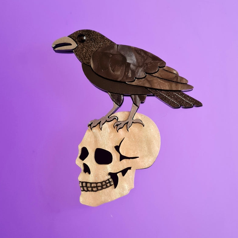 Nevermore Raven Brooch