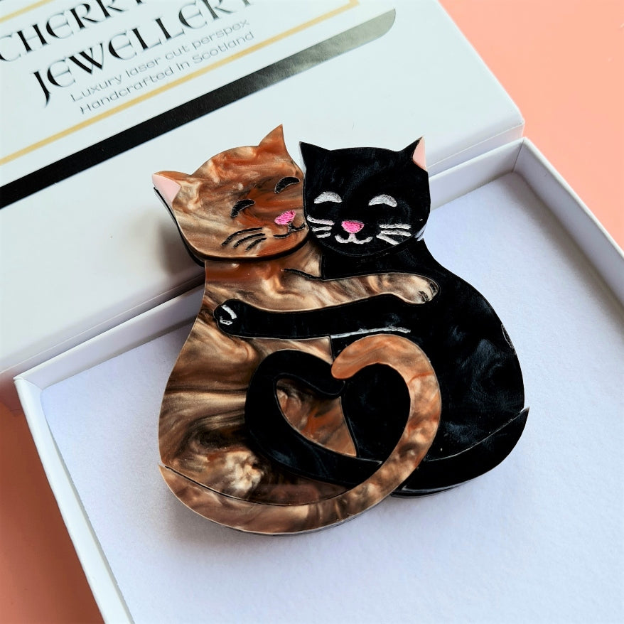 The Purrfect Match Cat Brooch or Necklace
