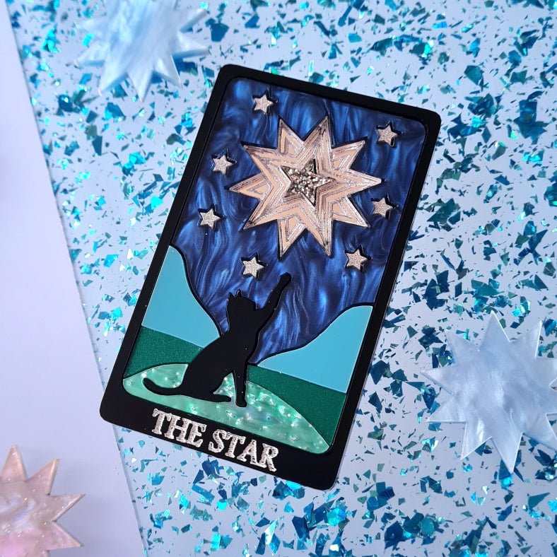 The Star Cat Tarot Card Brooch or Necklace