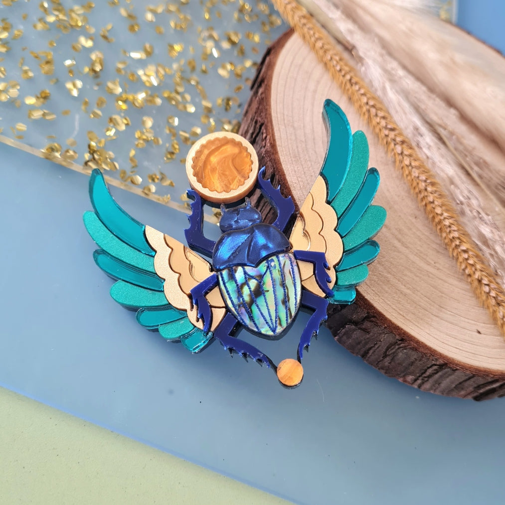 Scarab Dung Beetle Brooch or Necklace