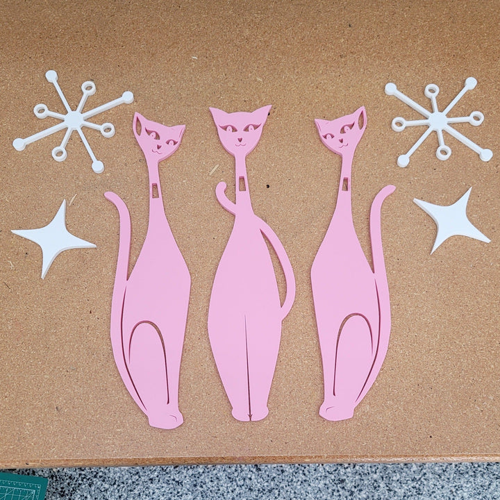 Atomic Space Cats Wall Decor Set