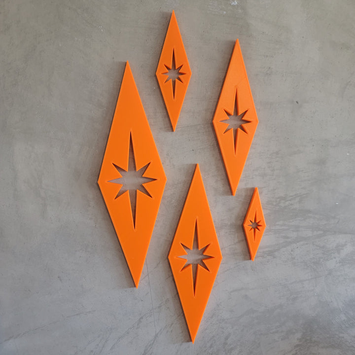 Midcentury Modern Diamond Starbursts Wall Decor