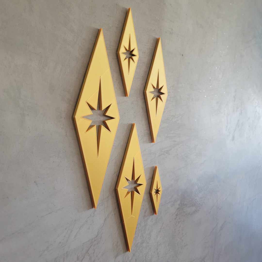 Midcentury Modern Diamond Starbursts Wall Decor