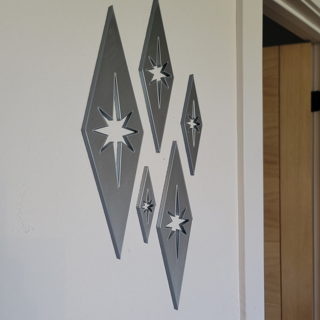 Midcentury Modern Diamond Starbursts Wall Decor