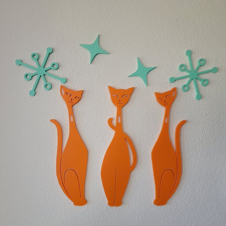 Atomic Space Cats Wall Decor Set