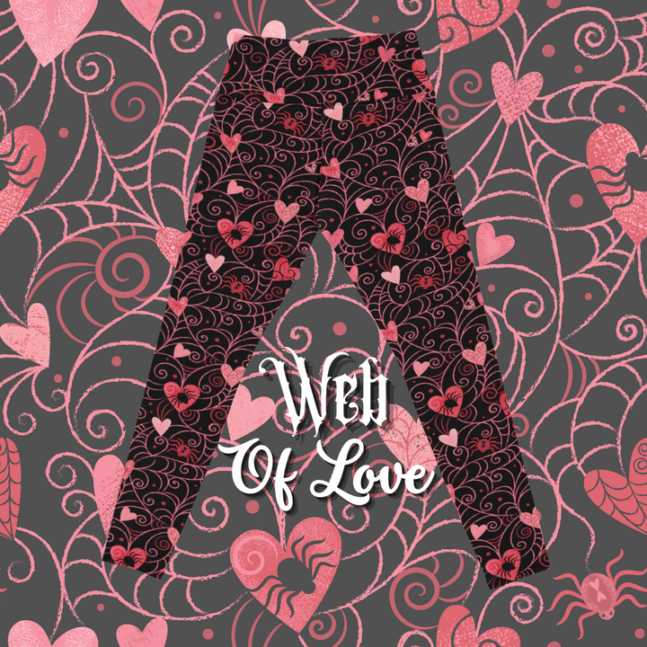 Web of Love Valentine Spooky Spider Web Johanna Parker Exclusive Leggings