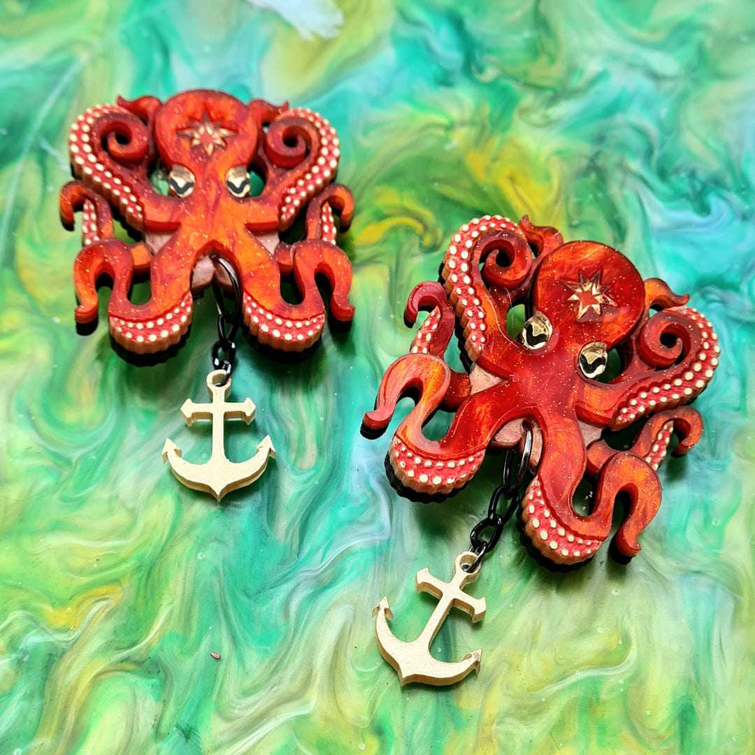 Octopus Brooch Set