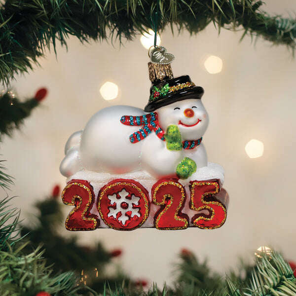 Old World Christmas 2025 Snowman Blown Glass Ornament