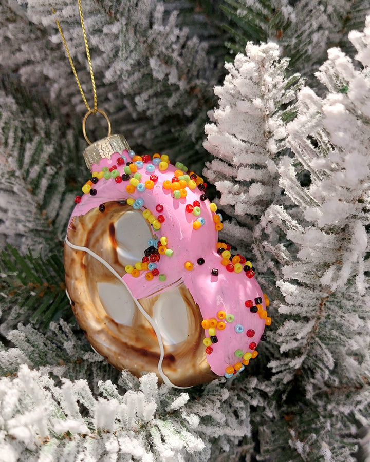 Pretzel Christmas Glass Ornament by Wizardi F07M3-30 HB-SY25071