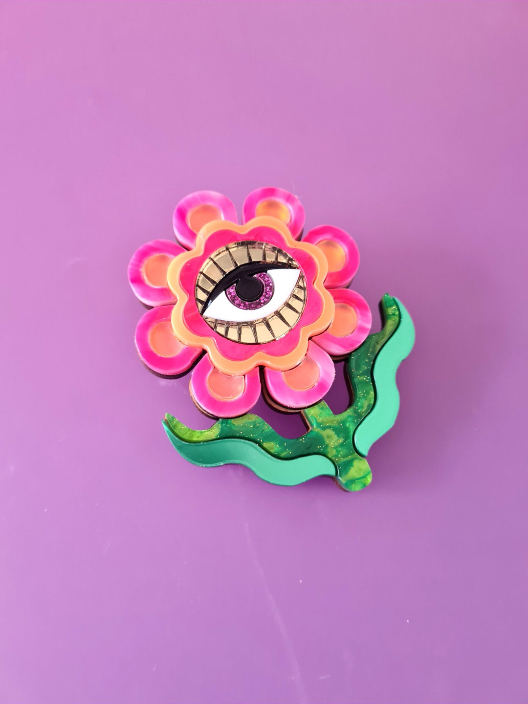 Retro inspired boho hippy floral brooch or necklace - image 2
