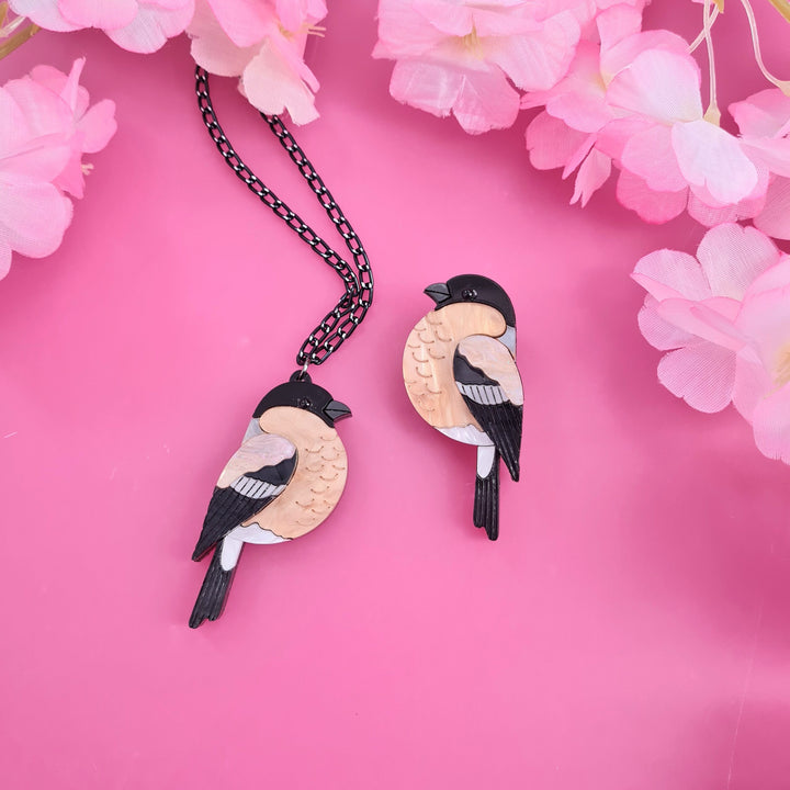 Bullfinch Pin Brooch or Pendant
