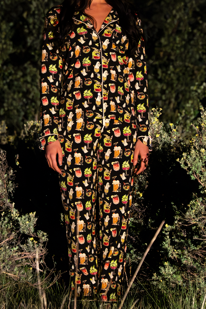 The Potions Pub | Halloween Cocktail SleepDeep™ Women’s Long Sleeve Pajama Set