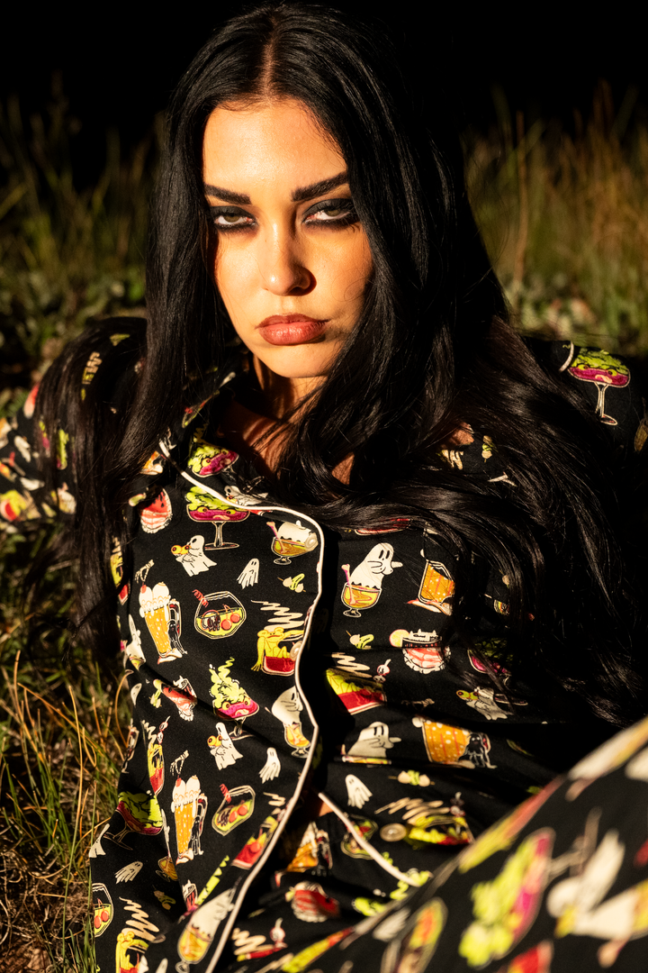 The Potions Pub | Halloween Cocktail SleepDeep™ Women’s Long Sleeve Pajama Set