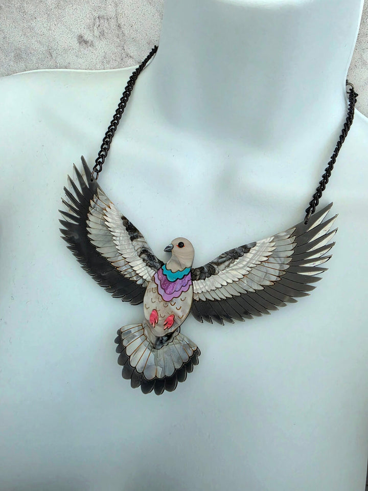 Majestic Flying Pigeon Statement Necklace